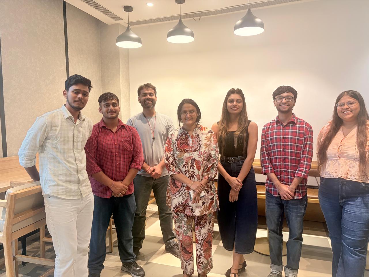 Abhishek celebrating with the MOSAIC Lab team