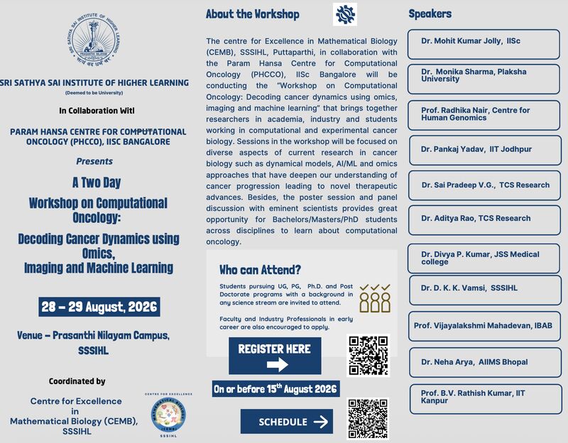 Poster for the computational oncology workshop