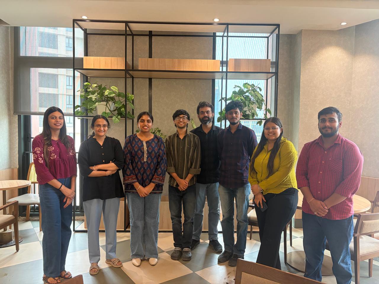 Jayati celebrating with the MOSAIC Lab team